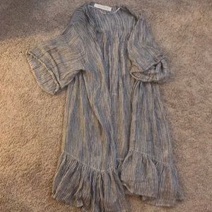 Treasure & Bond stripe blue gray kimono